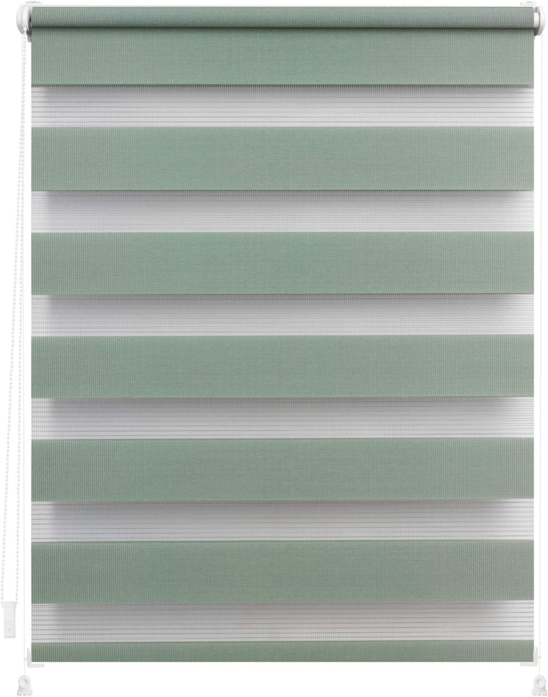 Lichtblick Doppelrollo Lund 90x150 cm (BxL) Salbei Verspannt; Klemm- und schraubbar; Lichtdurchlässig und blickdicht Bild 1