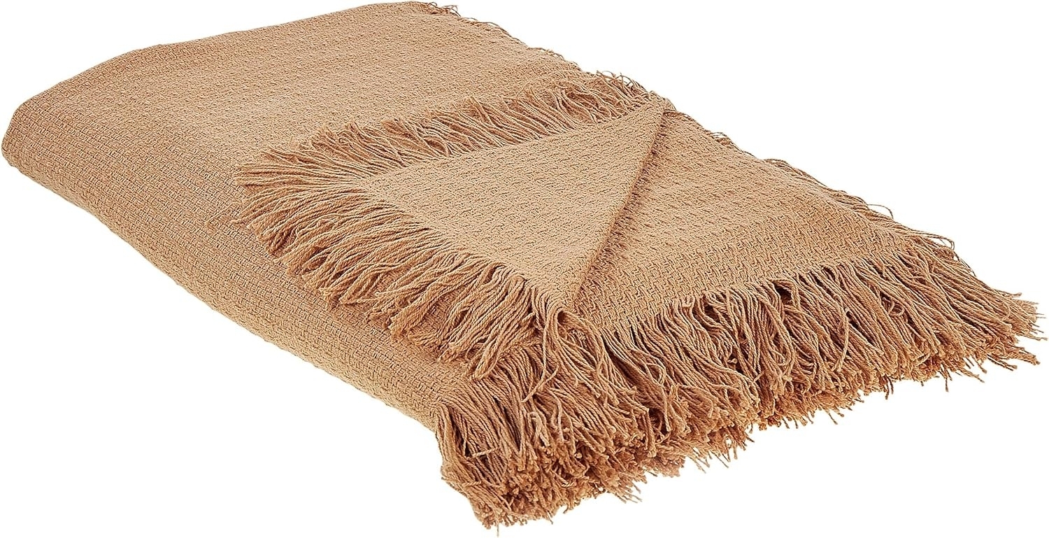 Tagesdecke YERBENT Baumwolle 200 x 220 cm Goldbraun Bild 1