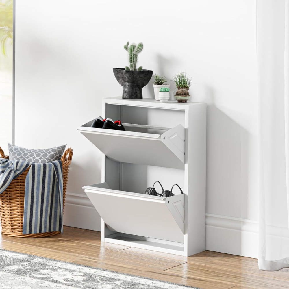 Schuhkipper Sokndal mit 2 Klappen Weiß [en. casa] Bild 1