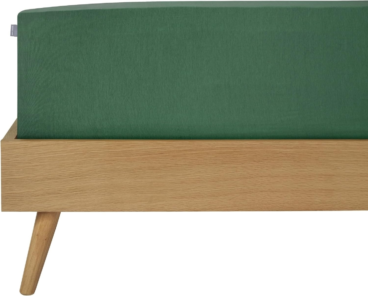 Schiesser 'Flexi' Spannbettlaken mit Gummizug, Jersey / Elasthan, Dunkelgrün, 90x200 cm Bild 1