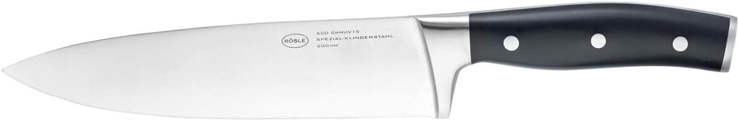 RÖSLE 'Tradition' Kochmesser, mit Fingerschutz, Klingenspezialstahl, POM Griff schwarz, 34 x 5 x 2,3 cm Bild 1