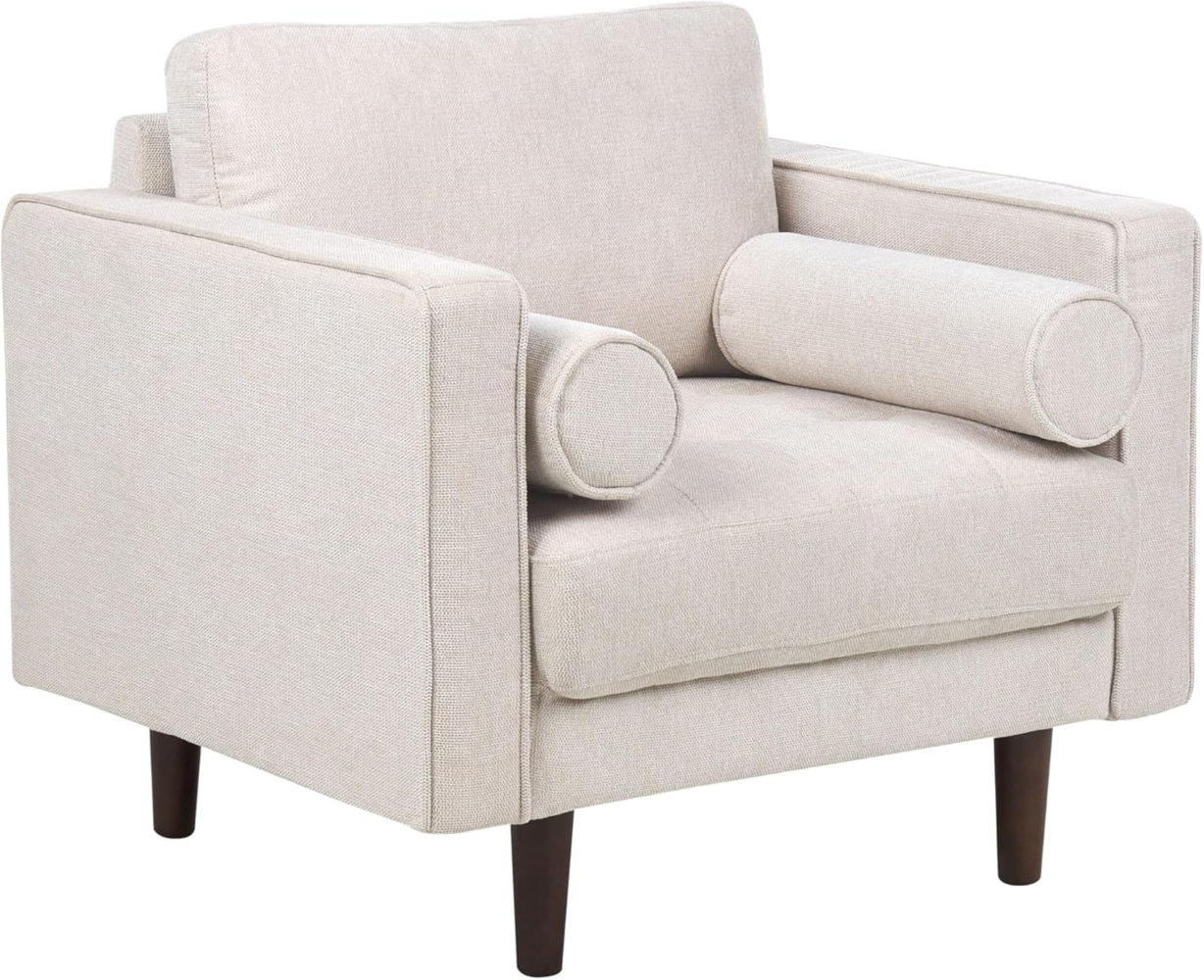 Sessel NURMO Stoff Helles Beige Bild 1