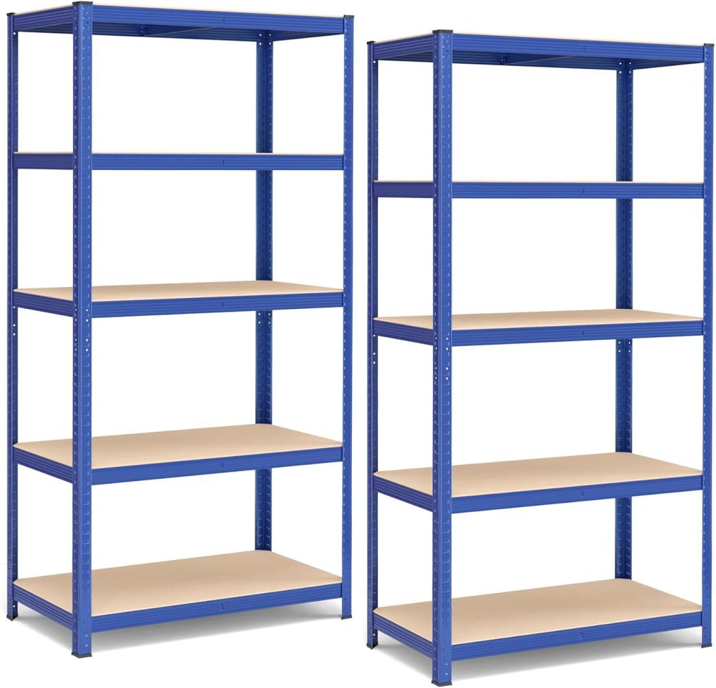 Songmics Schwerlastregale mit 5 Ablagen, Stahl / MDF, Blau, 200 x 50 x 100 cm Bild 1