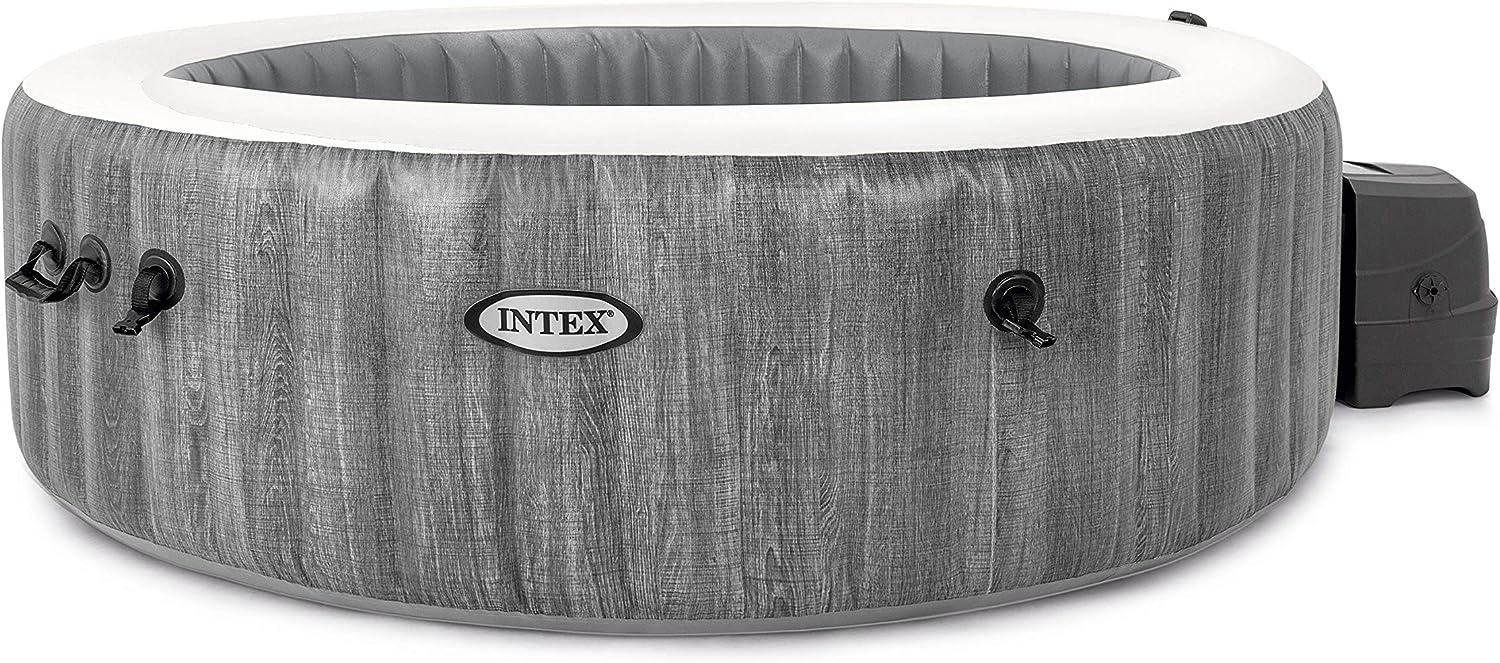 Intex 'Pure SPA Bubble GreyWood XXL Deluxe' Whirlpool, Ø 216x71 cm, bis zu sechs Personen, grau Bild 1