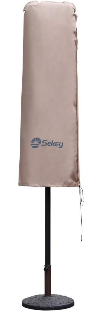 Sekey Schutzhülle für DoppelSonnenschirm, Abdeckhauben für Sonnenschirm,100% Polyester, Taupe - 270x460 CM Bild 1