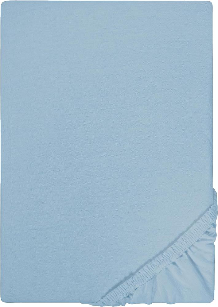 Castell Jersey-Stretch-Spannbetttuch, Blau, 1x 180x200 cm - 200x200 cm, 180x200 cm Bild 1