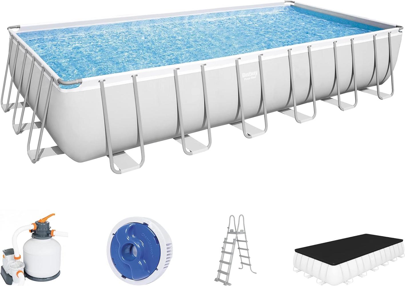 Power Steel™ Frame Pool, Lichtgrau, 732 x 366 x 132 cm Bild 1