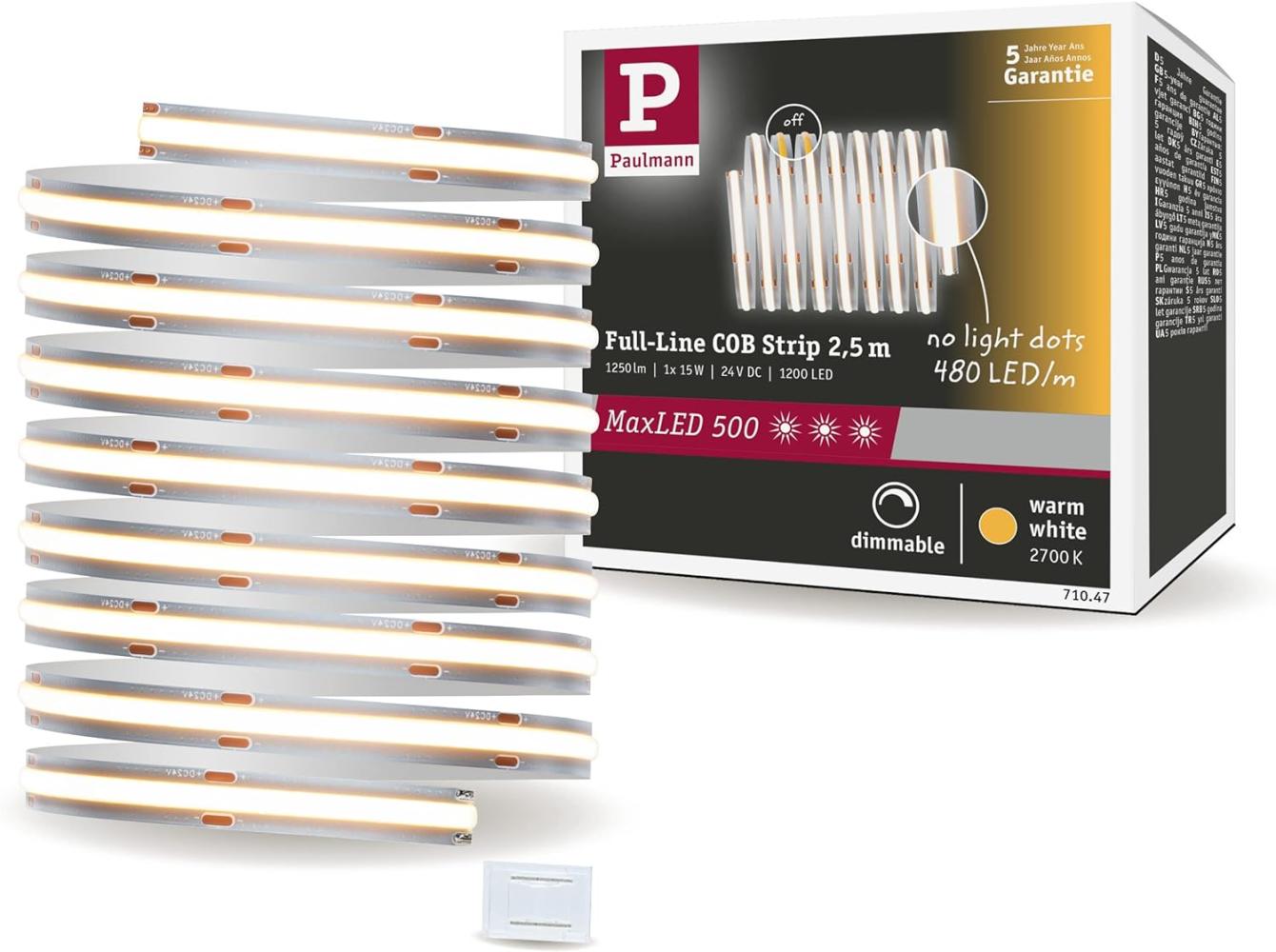 Paulmann 71047 MaxLED 500 LED Stripe Full-Line COB Einzelstripe 2,5m Bild 1