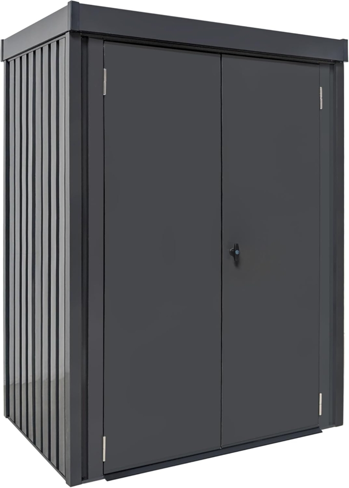 osoltus Premium Metall Mini Gerätehaus 100x135cm grau 185cm hoch Bild 1