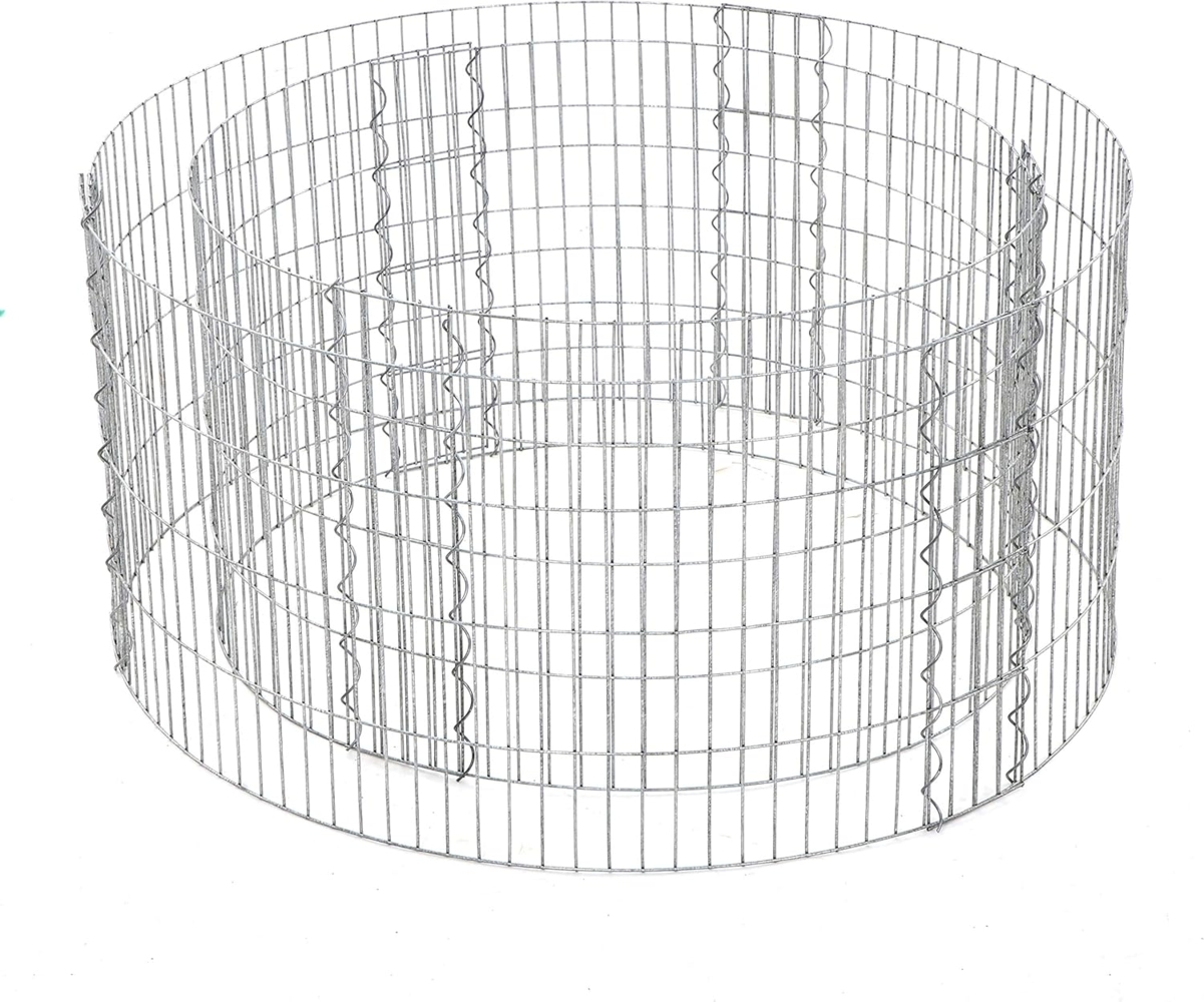 SONGMICS Gabionenkorb, verzinkt, Metall silber, Ø 90 x 40 cm Bild 1