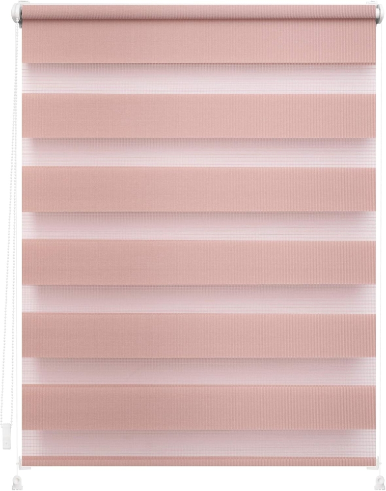 Lichtblick Sonnenschutzsysteme GmbH Doppelrollo Lund 90 cm x 150 cm (BxL) Altrosa Verspannt; Klemm- und schraubbar; Lichtdurchlässig und blickdicht Bild 1