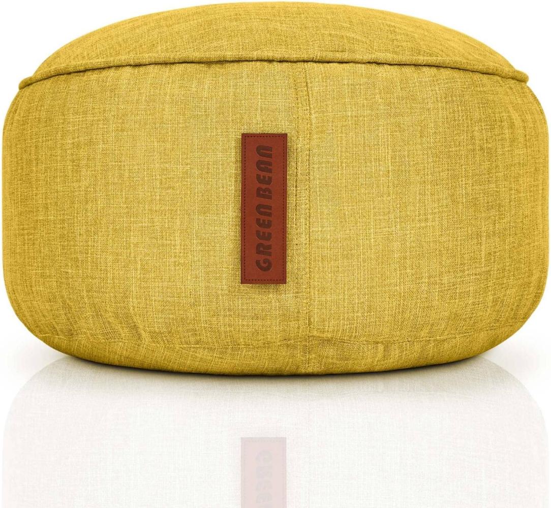 Green Bean® Sitzsack-Hocker 45x25cm mit EPS-Perlen Füllung - Sitz-Pouf für Sitzsäcke - Sitzhocker für Kinder und Erwachsene - Gelb Bild 1