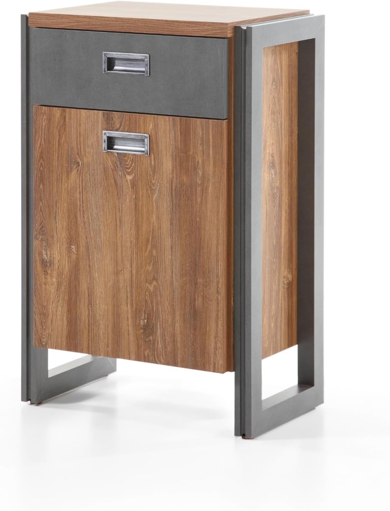 Kommode Auburn Eiche Stirling und Matera grau 55 cm Bild 1