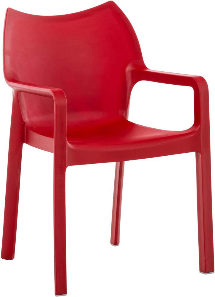 CLP Stuhl Diva Kunststoff-Gartenstuhl mit Armlehnen,rot Bild 1