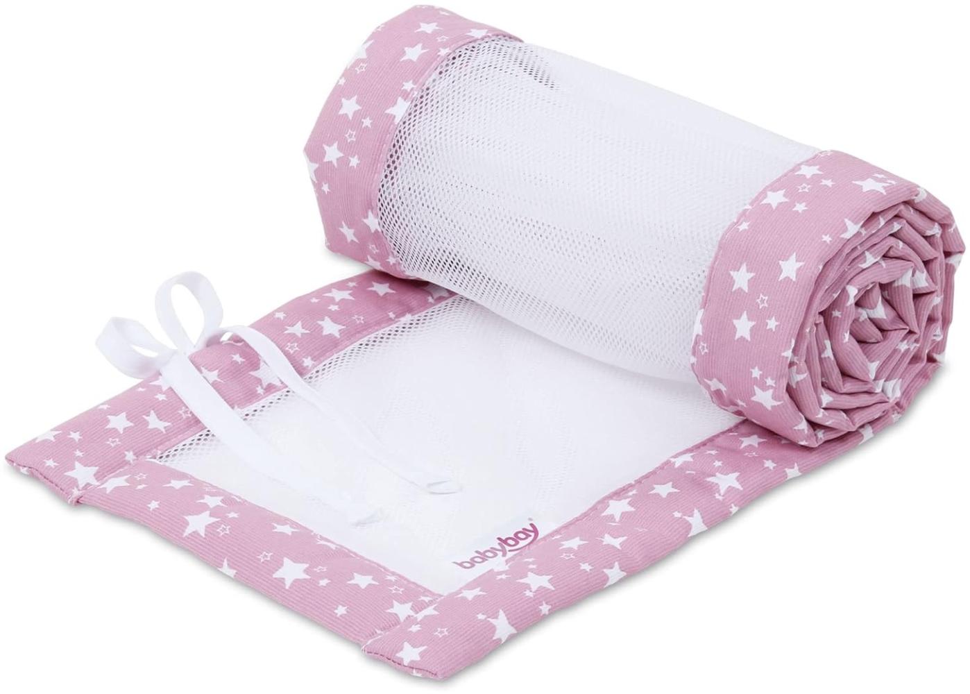 babybay Nestchen Mesh-Piqué für Maxi, Boxspring und Comfort, beere Sterne weiß Bild 1