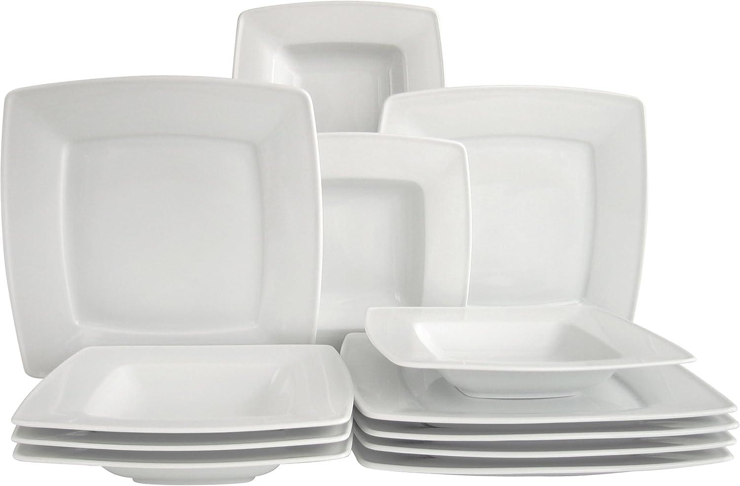 CreaTable Tafelservice Victoria Weiss (12-tlg), 6 Personen, Porzellan, klassisch weiß für den täglichen Gebrauch Bild 1
