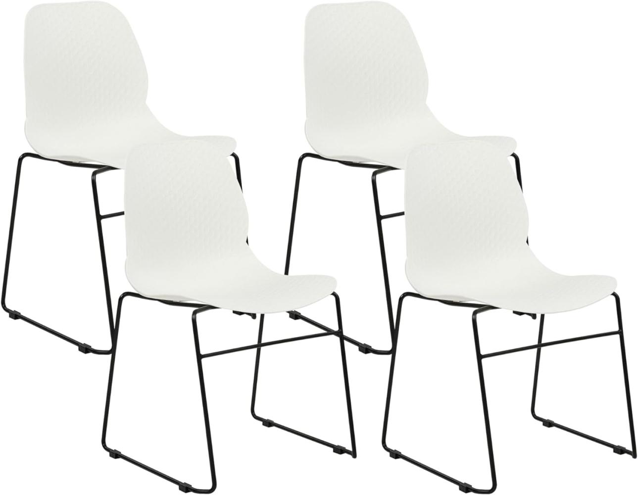 Esszimmerstuhl 4er Set PANORA Weiß Bild 1