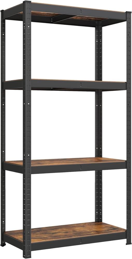 Songmics Schwerlastregal mit 5 Ablagen, Stahl / MDF, Schwarz / Vintagebraun, 160 x 40 x 80 cm Bild 1
