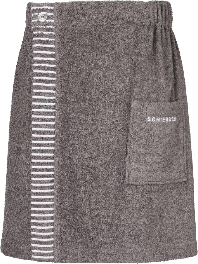 Schiesser 'Rom' Saunakilt, Baumwollfrottee dunkelgrau, 46-54 Bild 1