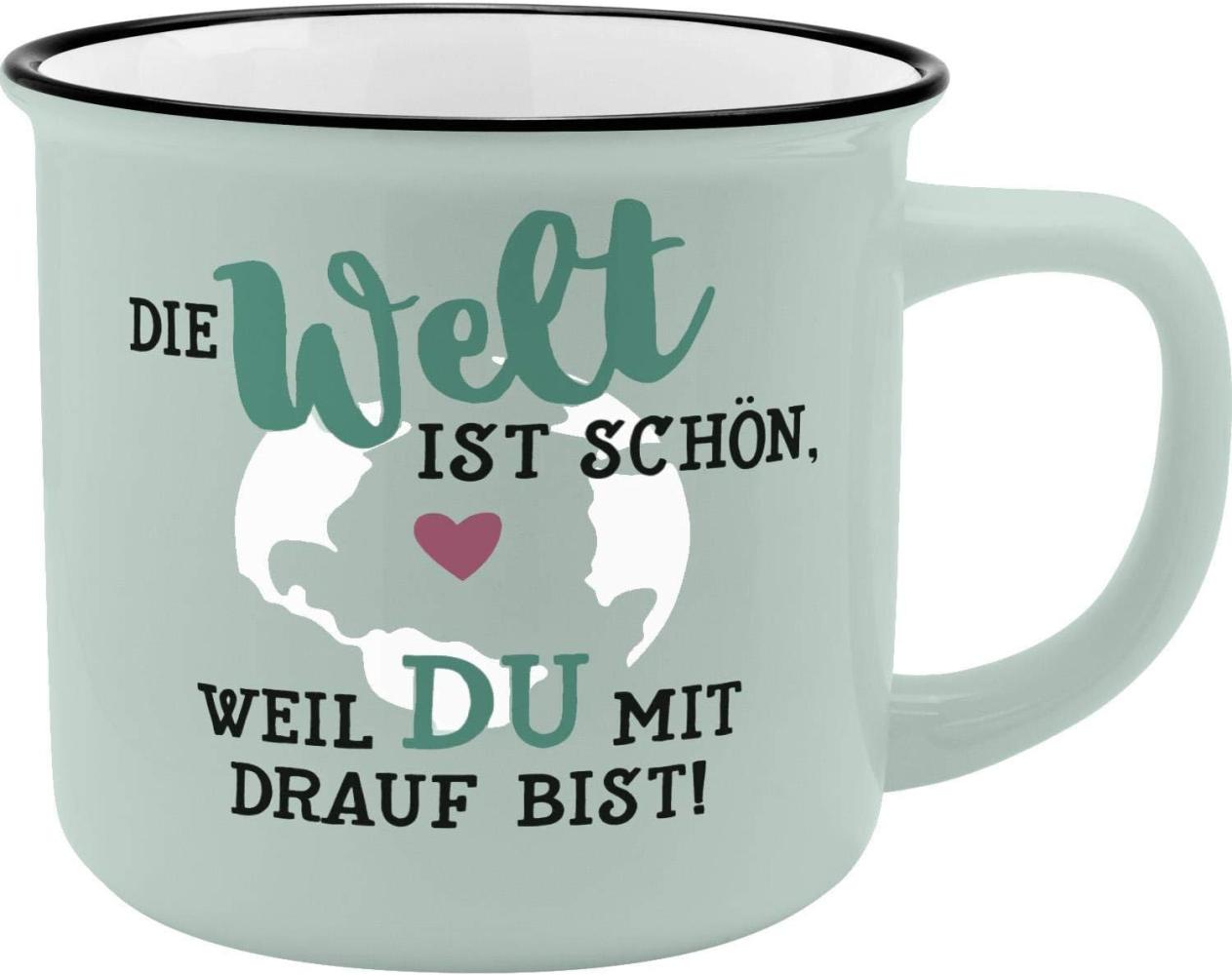 Auswahl Sheepworld Gruss & Co - Lieblings- Kaffe- Becher Tasse in Emaille Optik Welt ist schön Bild 1