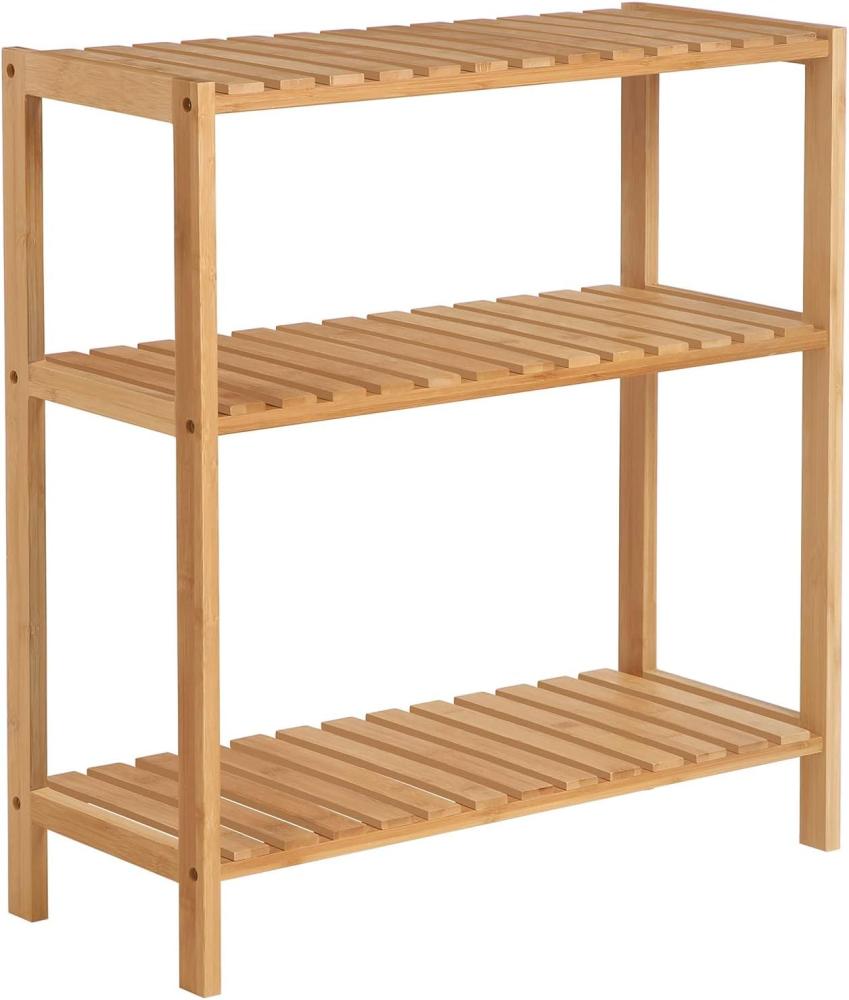 SONGMICS Badezimmerregal, Bambus natur, 60 x 26 x 66 cm Bild 1