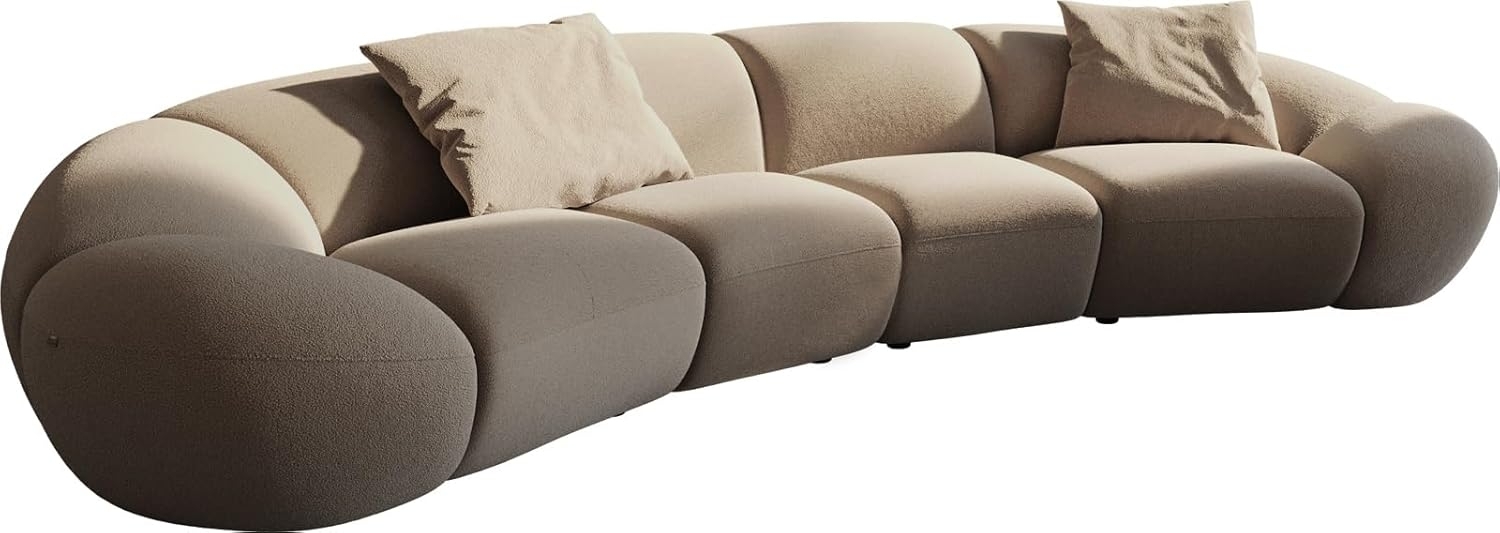 Big-Sofa Lunna 360x175 cm Fein Bouclé Taupe 2 Kissen Bild 1