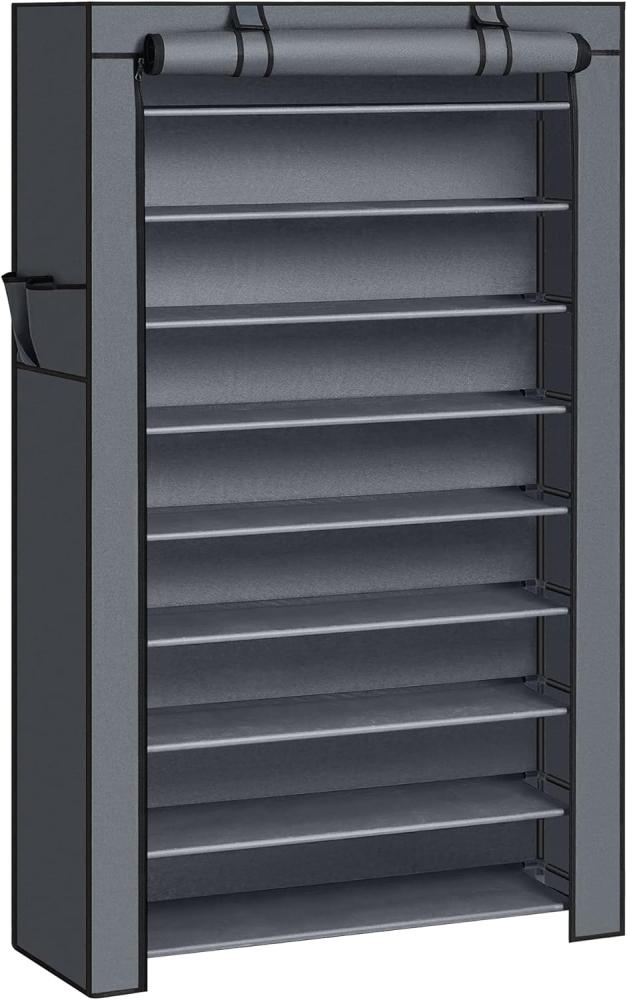 Songmics Schuhregal Schuhschrank, 10 Ebenen, für bis zu 40 Paar Schuhe, Schuhschrank Schuhablage, 85 x 28 x 162 cm, Grau RXJDE36G01 Bild 1