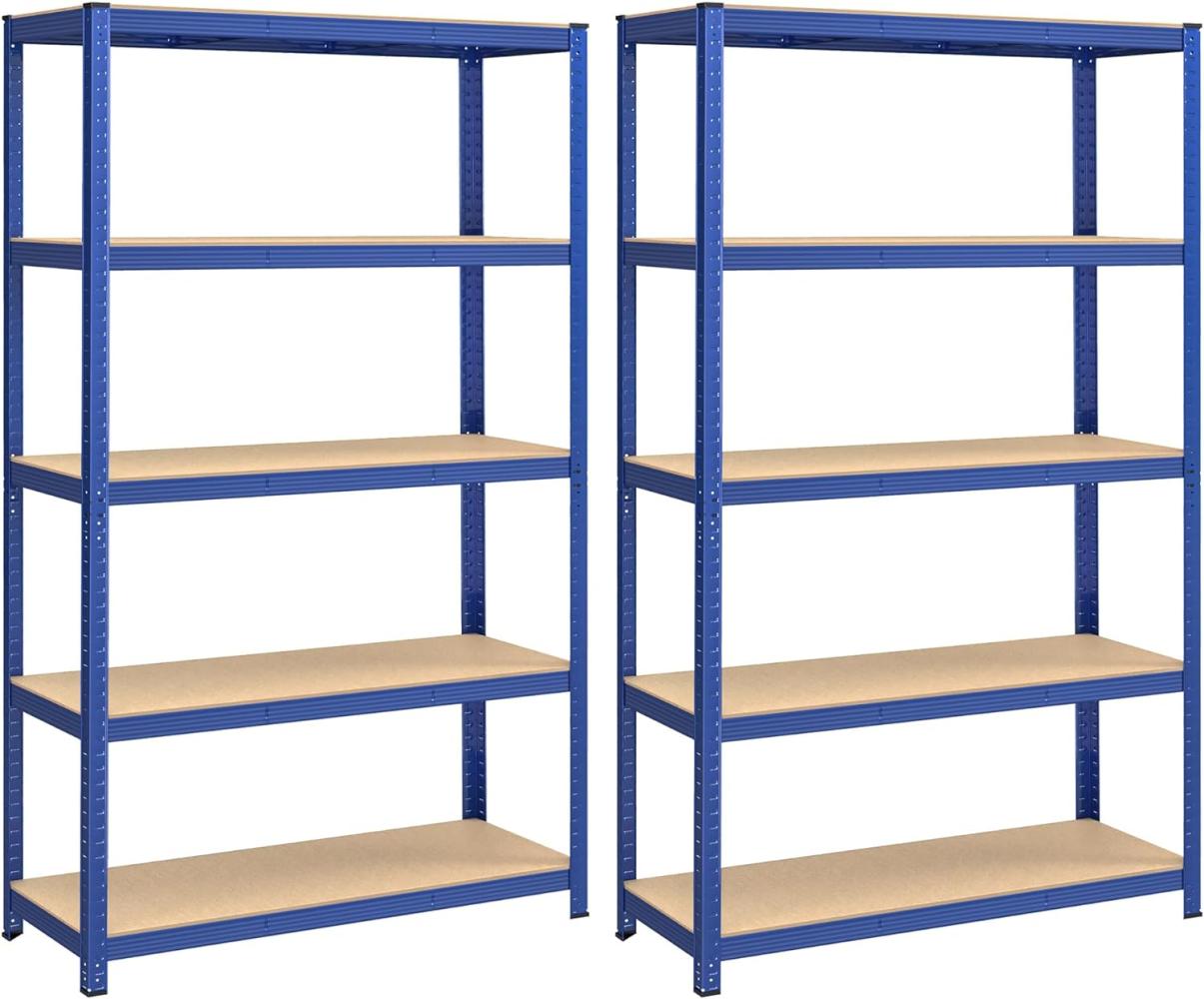 Songmics Schwerlastregale mit 5 Ablagen, Stahl / MDF, Blau, 200 x 60 x 120 cm Bild 1