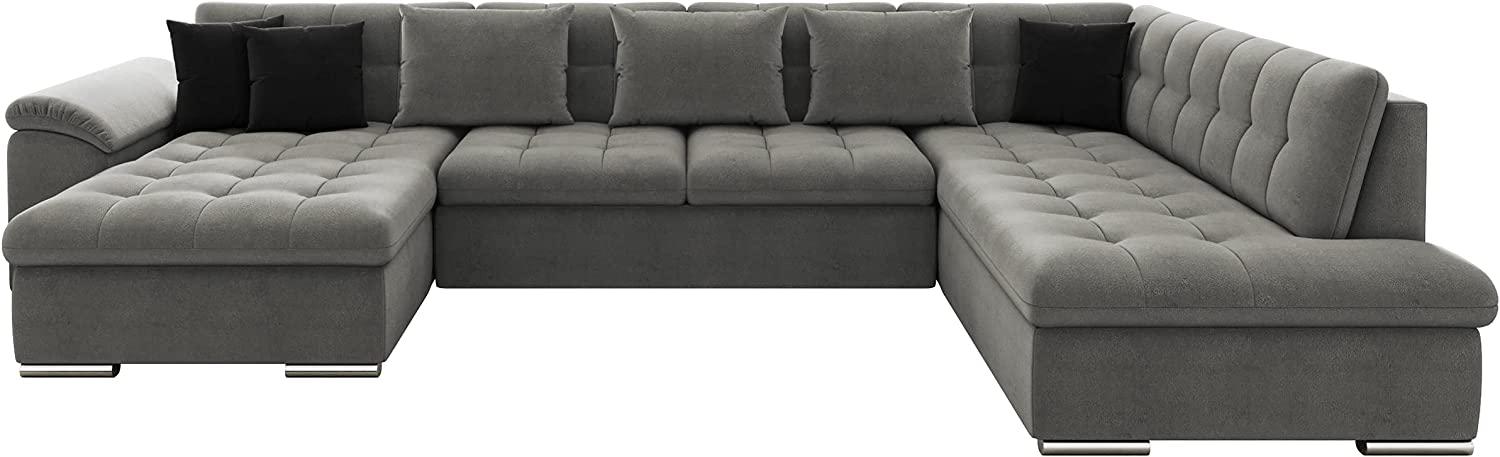 Mirjan24 Ecksofa 'Niko' mit Bettkasten und Schlaffunktion, Grau / Schwarz, 147 x 85 x 23 cm, Links Bild 1