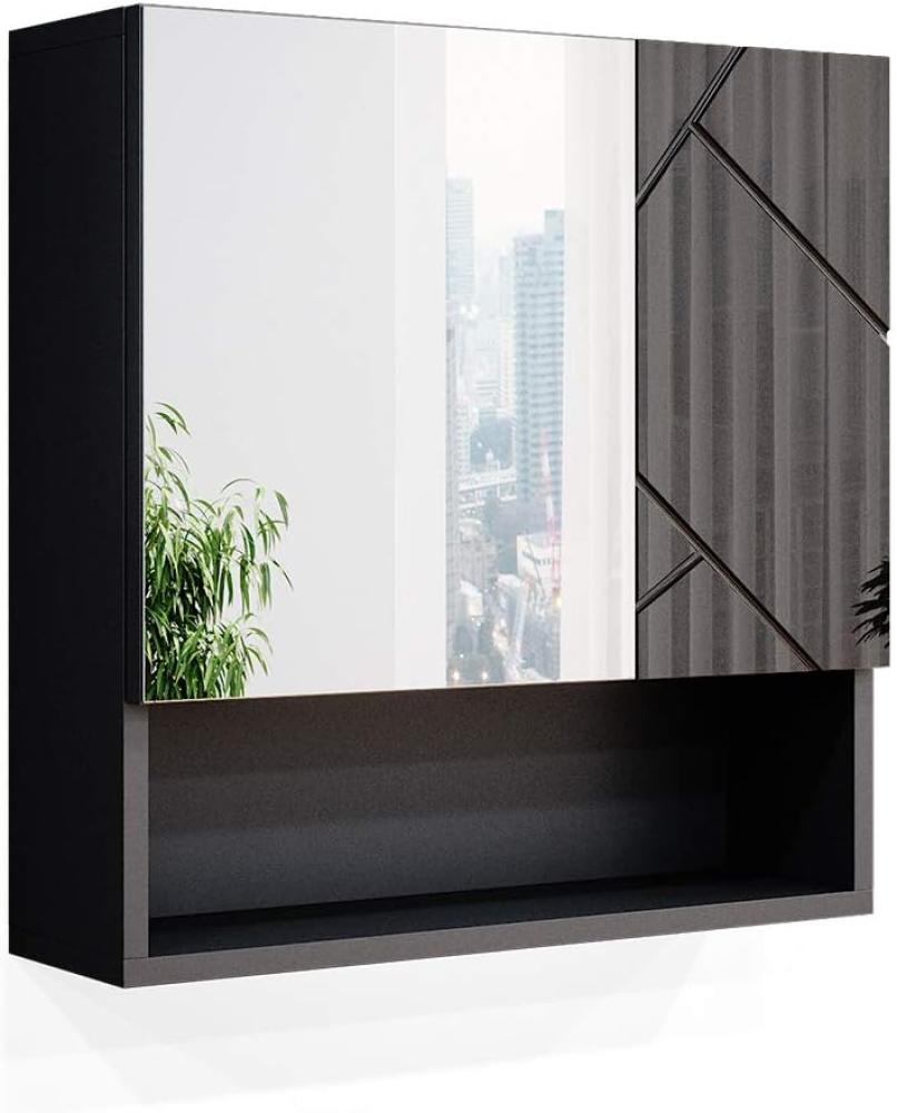 Vicco 'Irma' Spiegelschrank, Holz, 55 x 16,9 x 54 cm, Anthrazit Bild 1