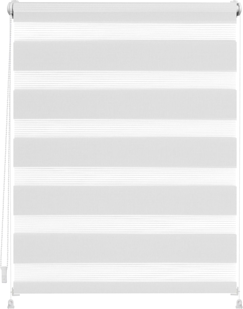 Lichtblick Sonnenschutzsysteme GmbH Doppelrollo Lund 90 cm x 220 cm (BxL) Weiß Verspannt; Klemm- und schraubbar; Lichtdurchlässig und blickdicht Bild 1