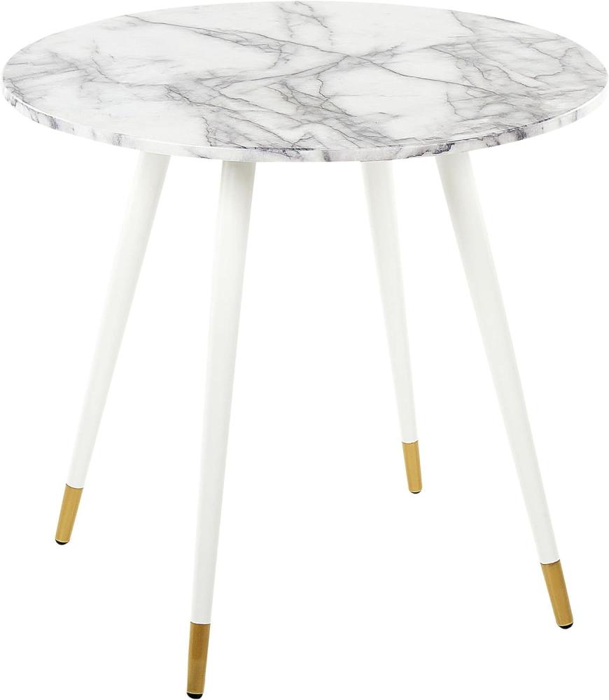 Esstisch GUTIERE 80 cm 80 cm Marmor Optik Weißer Marmor Bild 1
