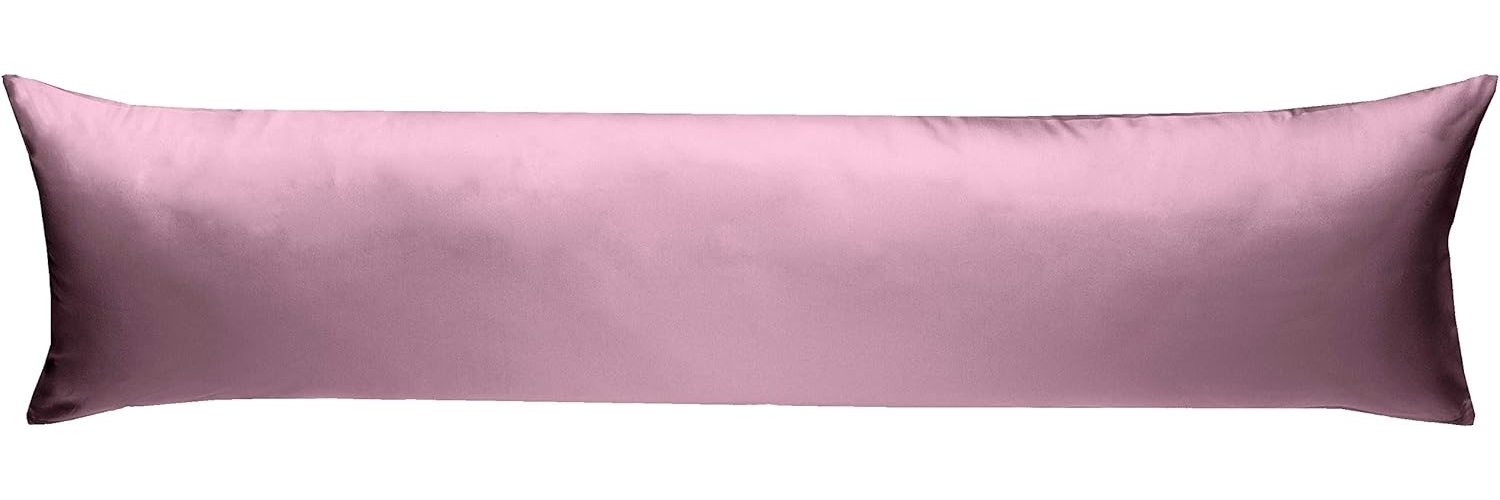 Mako-Satin Seitenschläferkissen Bezug uni / einfarbig rosa 40x145 cm von Bettwaesche-mit-Stil Bild 1