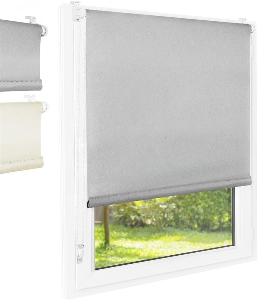 Rollo Blackout Standardmaß - Farbe: Grau, Breite (cm): 65, Höhe (cm): 140, Höhe (cm): 140, Breite (cm): 65 Bild 1