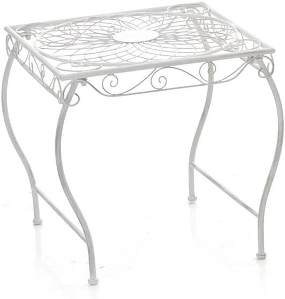 CLP Garten Eisentisch Zarina, eckig, 50 x 45 cm,antik weiß Bild 1