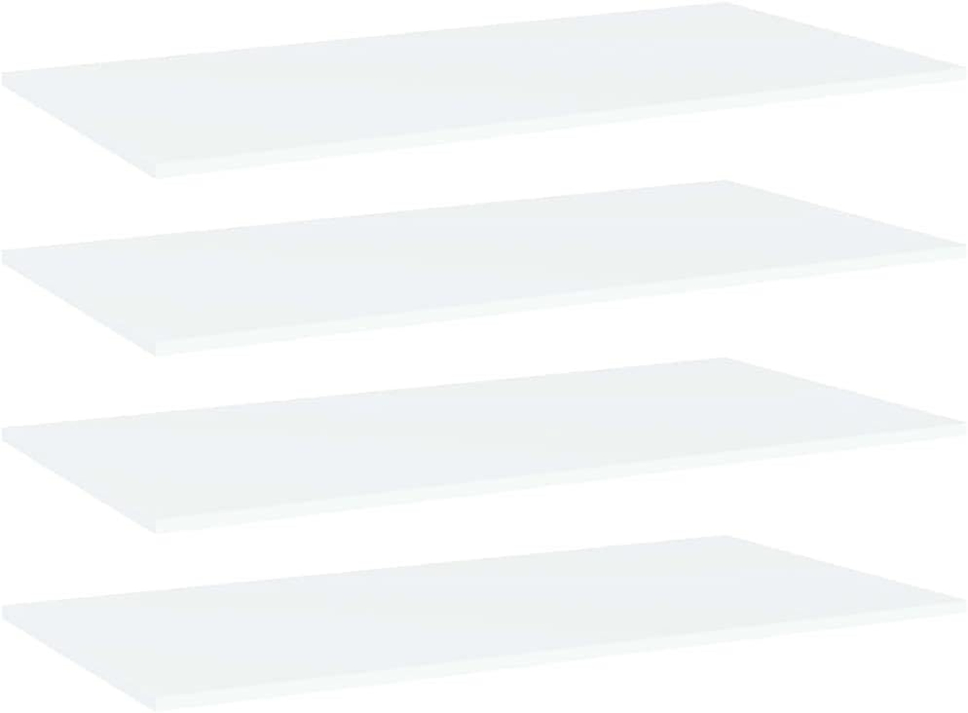 vidaXL Bücherregal-Bretter 4 Stk. Weiß 80 x 20 x 1,5 cm Holzwerkstoff Bild 1