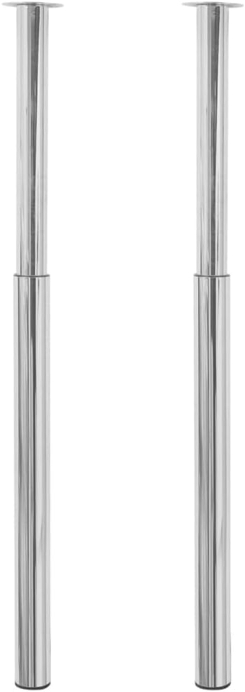 2 x Teleskopfuß Tischfuß Stützfuß Tischbein Chrom 710 mm-1100 mm 242151 Bild 1