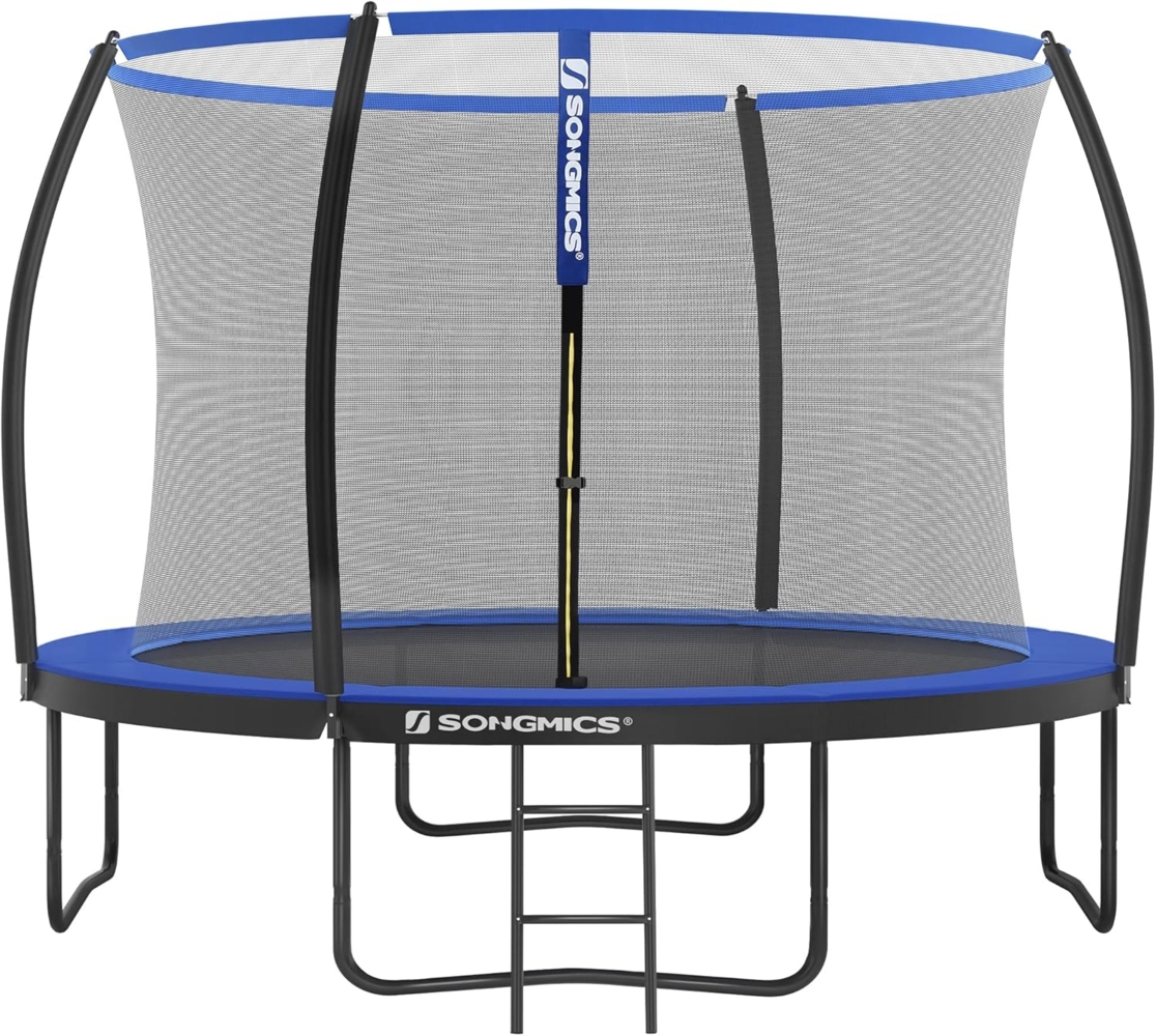 Songmics Trampolin mit Leiter, Sicherheitsnetz und gepolsterten Stangen, Stahl blau, Ø 305 cm Bild 1