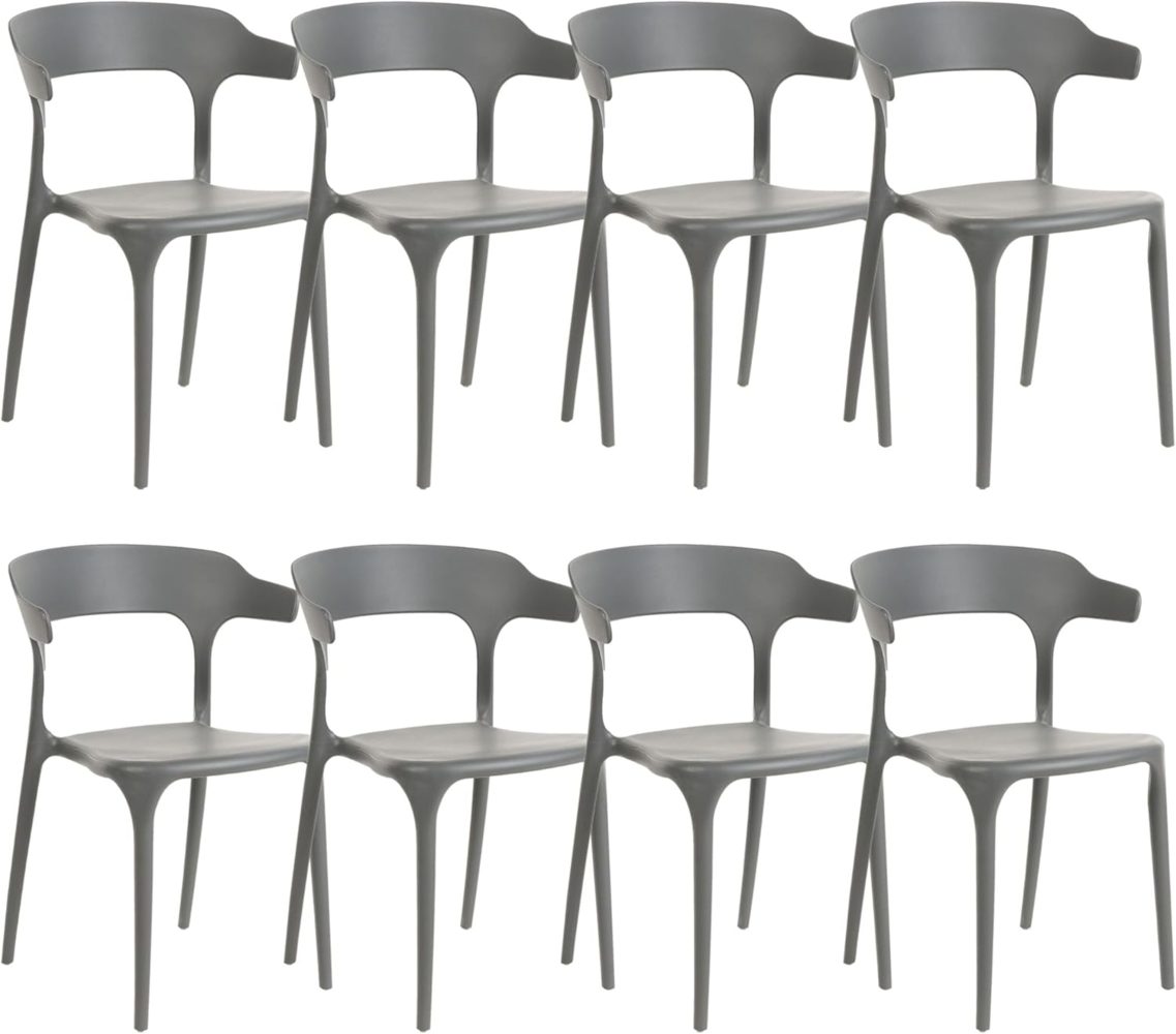 Esszimmerstuhl 8er Set GUBBIO Grau Bild 1