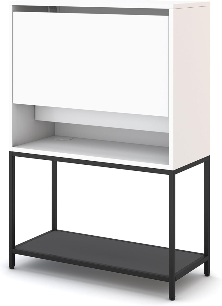 ASSMANN Sekretär Cubas Basic Weiß-Schwarz 80x36x116cm Metall Holz Bild 1