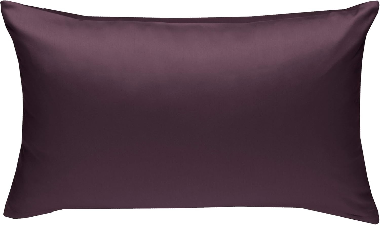 Bettwaesche-mit-Stil Mako-Satin / Baumwollsatin Bettwäsche uni / einfarbig brombeer Kissenbezug 60x80 cm Bild 1