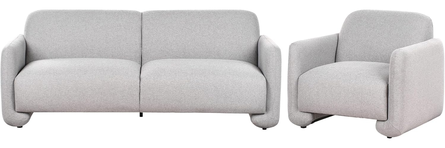 4-Sitzer Sofa Set Stoff Grau SALAND Bild 1