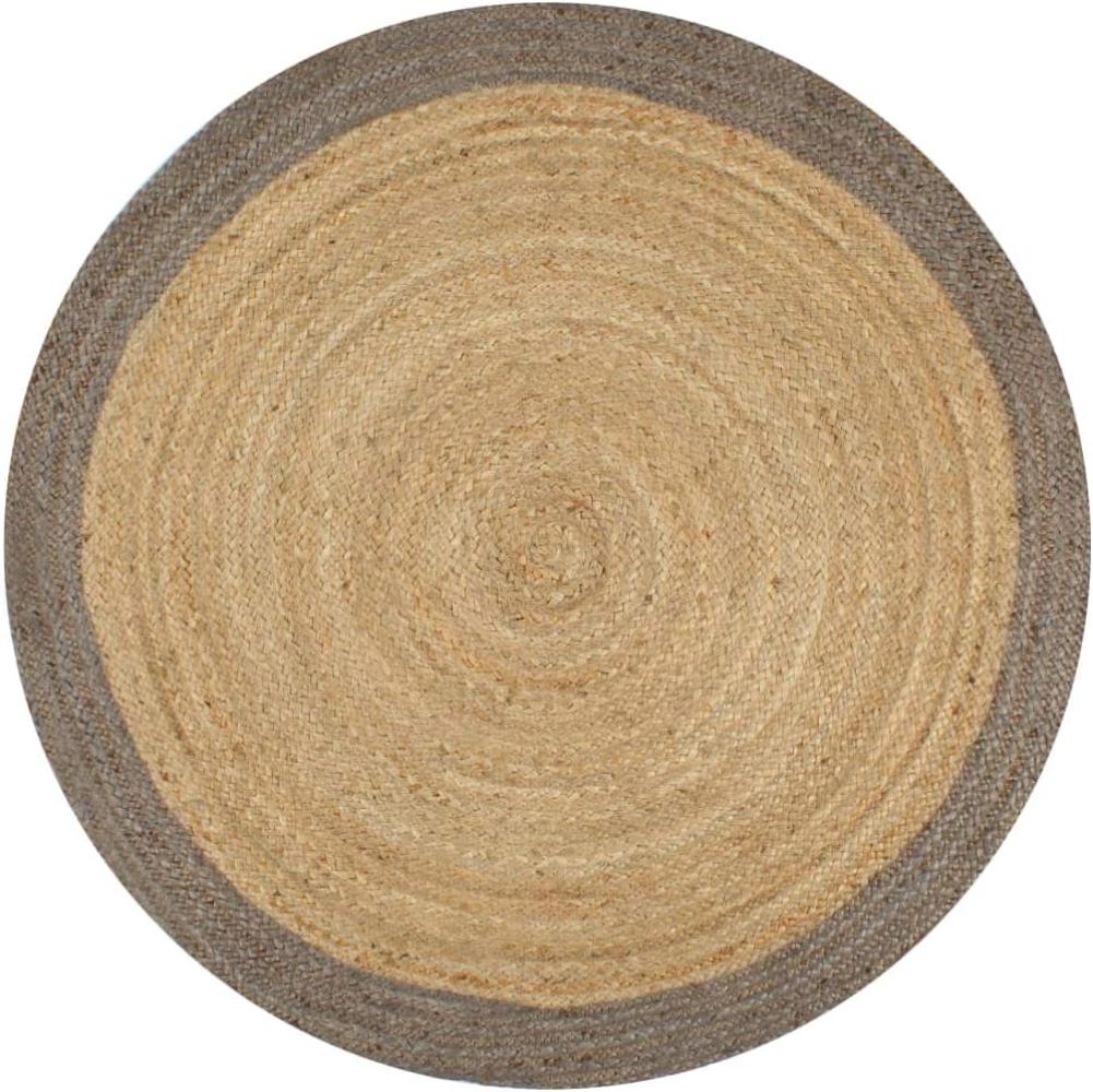 vidaXL Teppich Handgefertigt Jute mit Grauem Rand 150 cm 133676 Bild 1