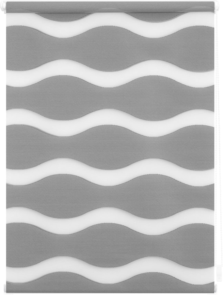 Lichtblick Sonnenschutzsysteme GmbH Doppelrollo Stockholm 110 cm x 150 cm (BxL) Grau Duo Rollo in extravagantem Stil; Klemm- und schraubbar; Lichtdurchlässig und blickdicht Bild 1