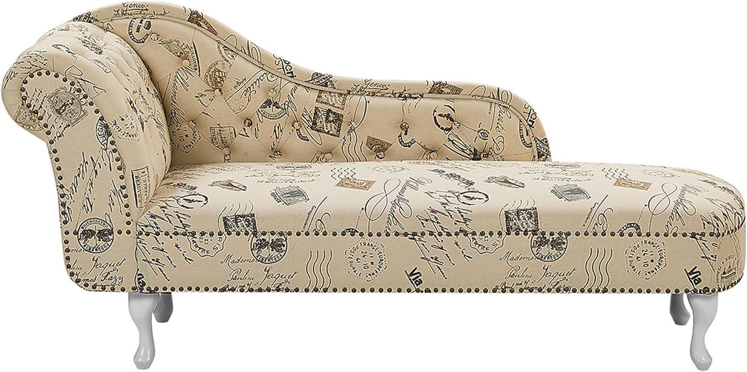 Beliani 'Nimes' Chaiselongue, Beige, Stoff, 79 x 65 x 169 cm, Links Bild 1