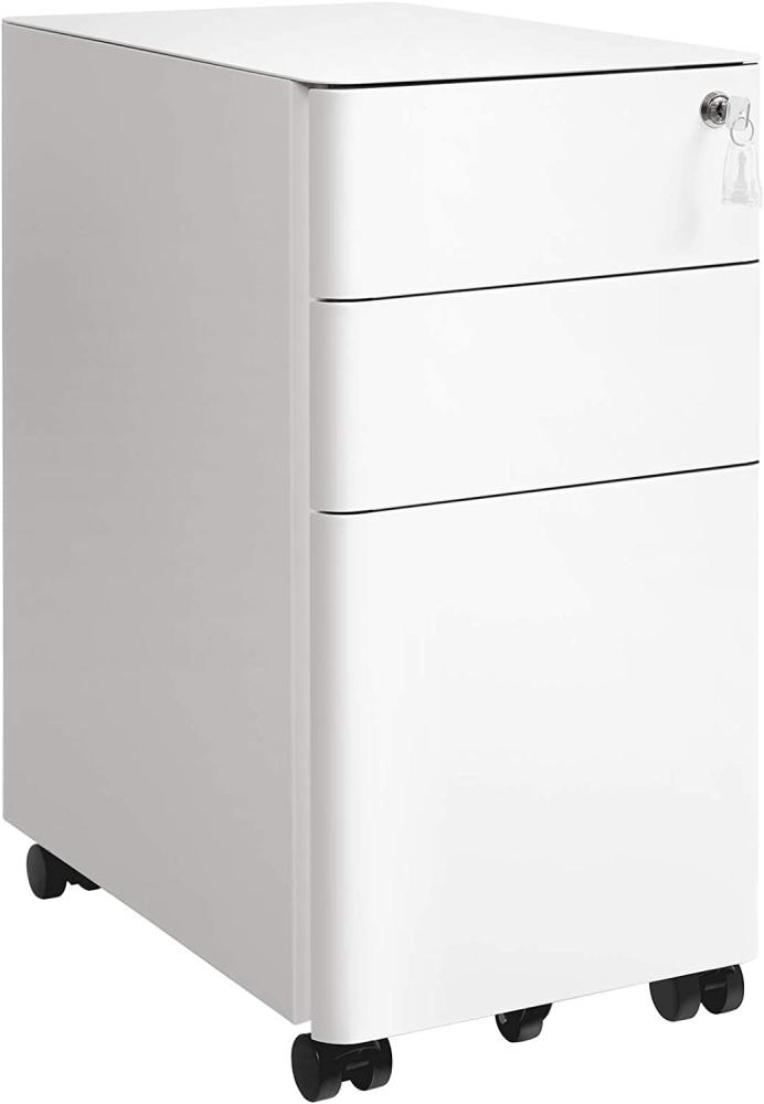 Songmics Rollcontainer abschließbar, Stahl Weiß, 30 x 46 x 59,2 cm Bild 1
