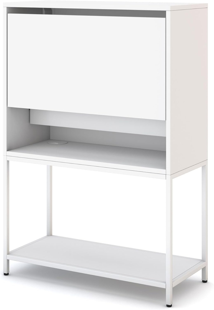 ASSMANN Sekretär Cubas Basic Weiß 80x36x116cm Metall Holz Bild 1