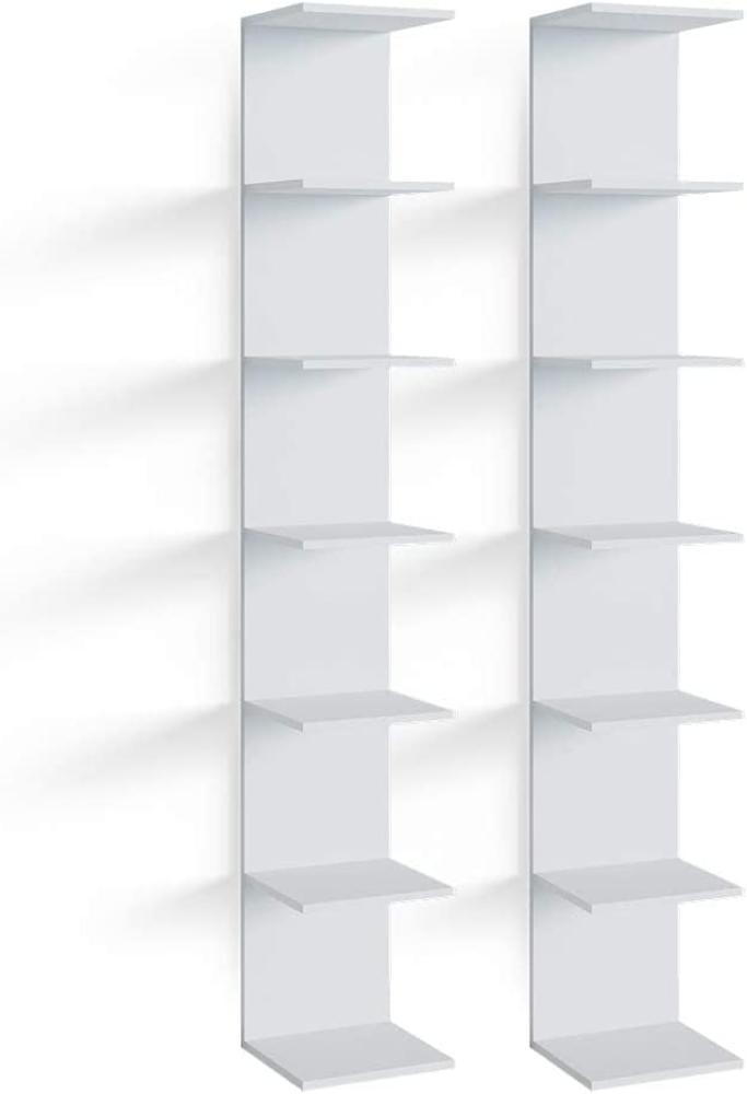 Vicco 'Paolo' Wandregal mit 7 Ebenen (2er Set), Spannplatte weiß, 30 x 190 x 28 cm Bild 1