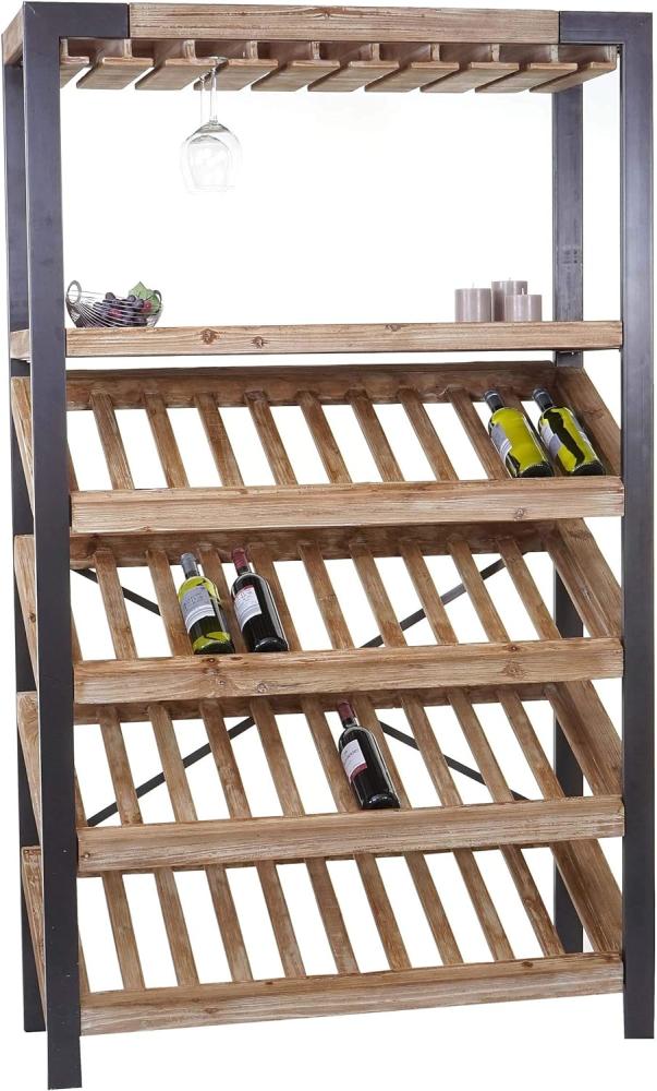 Weinregal HWC-D60, Flaschenregal Flaschenhalter Barschrank Weinständer für 40 Flaschen, Massivholz MVG 189x114x39cm Bild 1