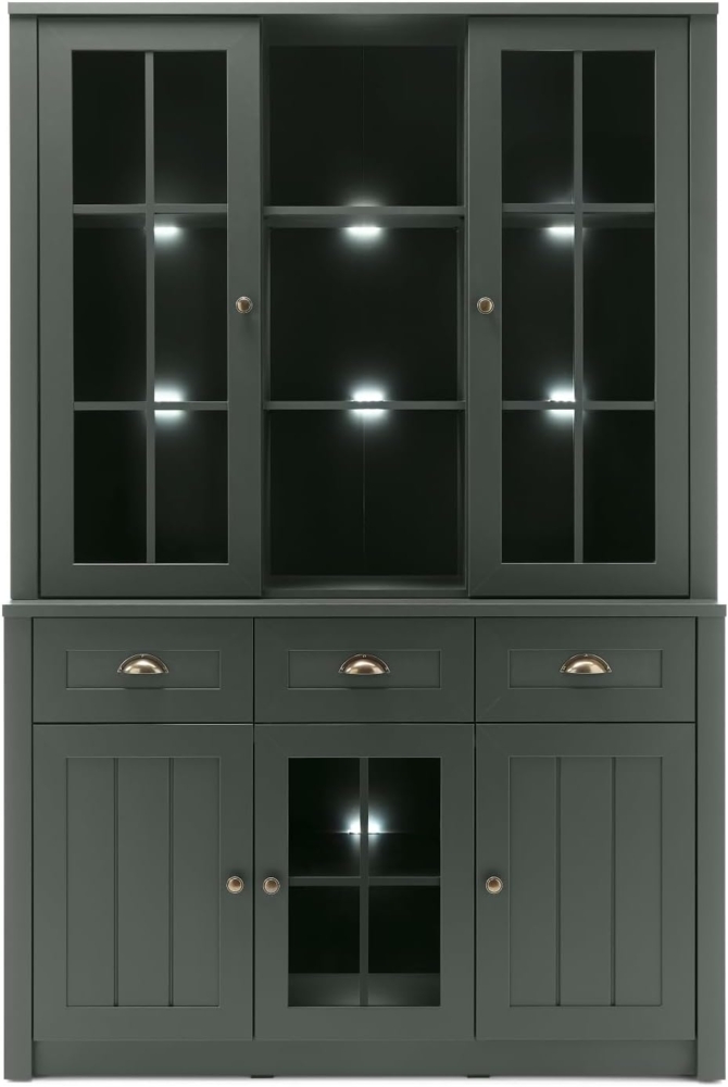 Buffetschrank Forres in grün Landhaus 130 x 196 cm Bild 1